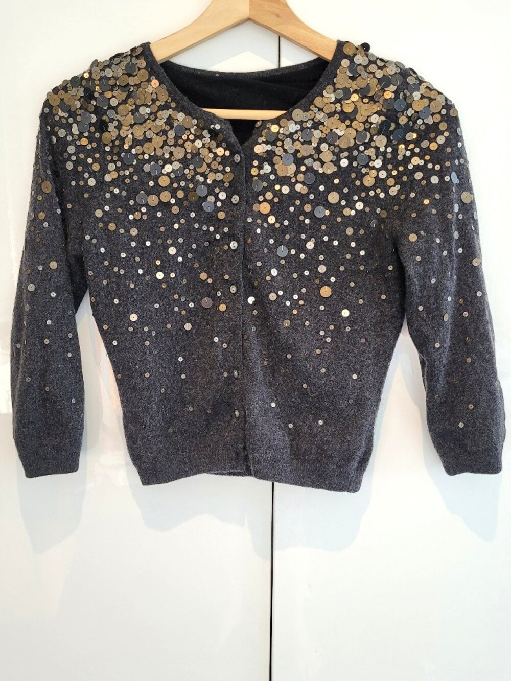Vintage Embellished Wool Cardigan Sweater Size XS